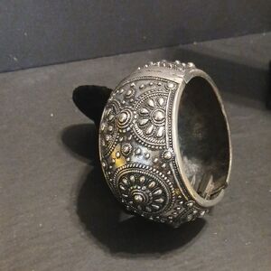 Ornate Silver Bangle Cuff Bracelet
